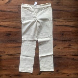 Ann Taylor Factory w’s 10 cream textured straight mid-rise full length pants